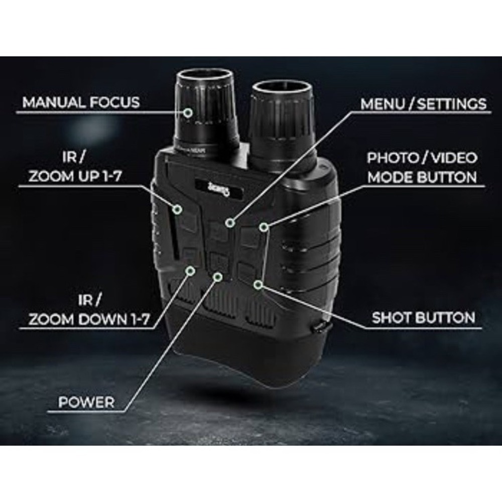 Digital Night Vision Binoculars Infrared IR Viewer w/ USB Cable Strap Manual
